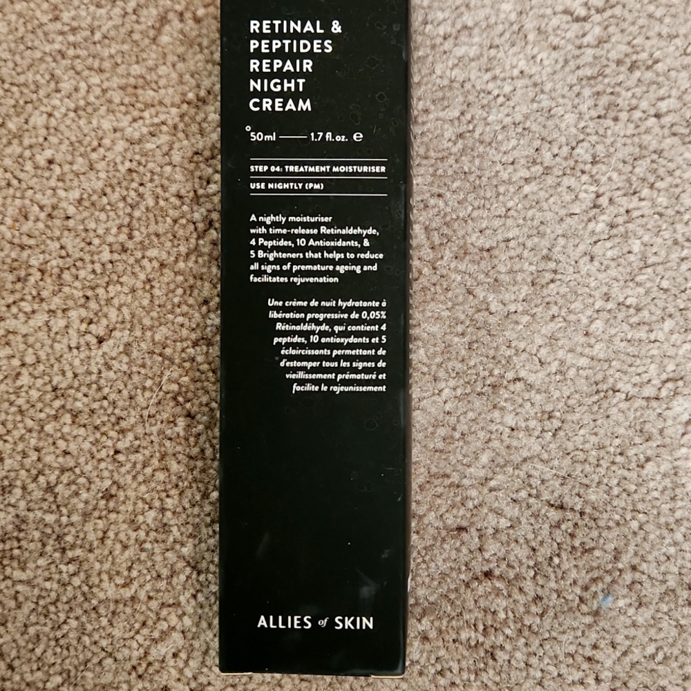 FIRM!!! NEW Allies of Skin RETINAL & PEPTIDES REPAIR NIGHT CREAM 1.7 oz bottle
